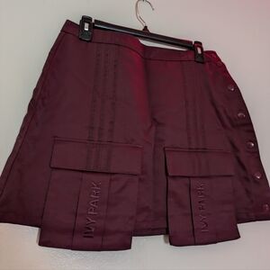 Adidas x Ivy Park Colab Maroon Mini Skirt Size M
